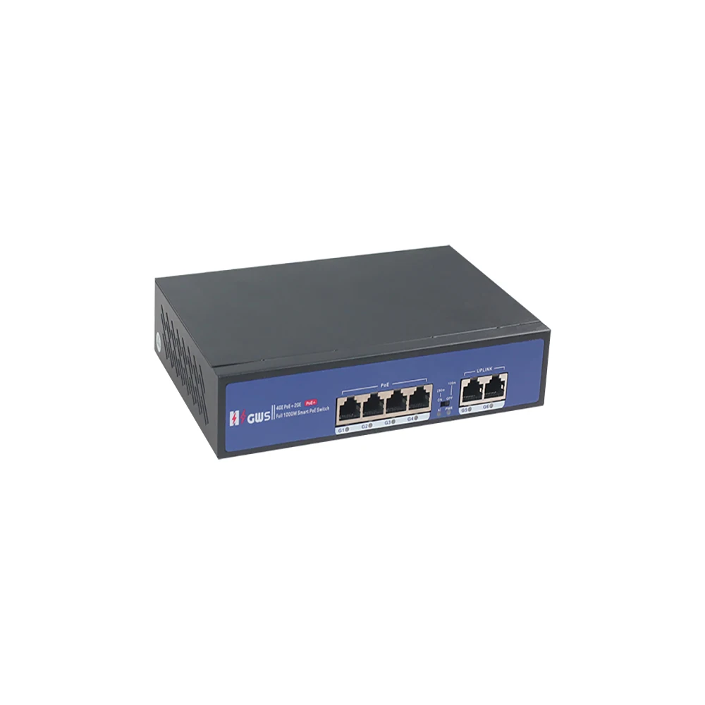 HZGWS 4*10/100/1000 POE Ports+2*10/100/1000 Uplink Ports Gigabit 6 Ports POE Switch