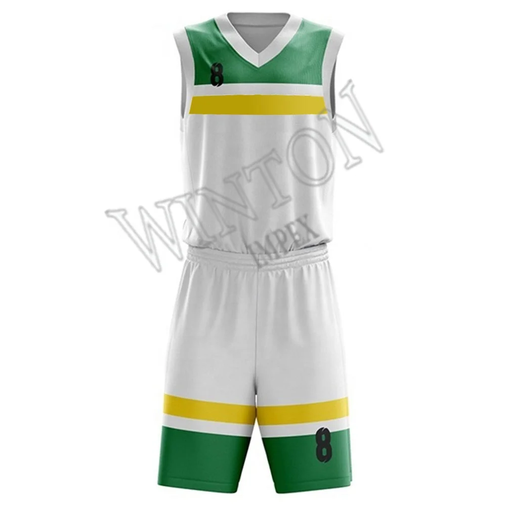  Новинка 2021 зеленый и белый баскетбольный Костюм OEM высокого качества двусторонняя сетчатая Молодежная баскетбольная Футболка оптом