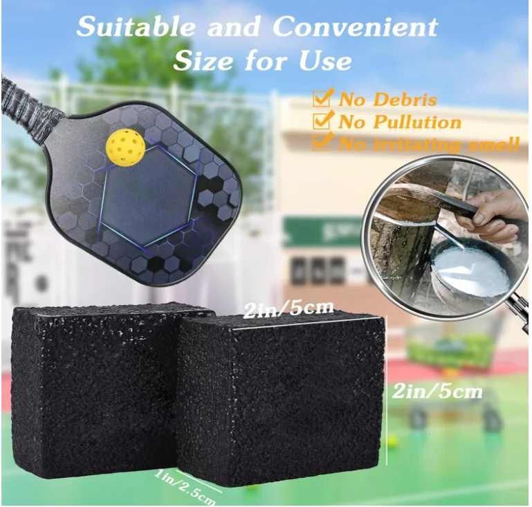 MOZKUIB Pickleball Paddle Eraser Carbon Fiber  Racket Dust Remover Rubber Bar Cleaner for Fast Residue