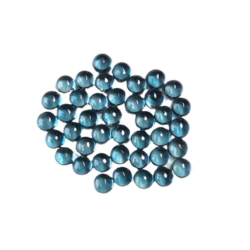 3mm Natural London Blue Topaz Round Cabochon Gemstone Natural AAA Top Quality Gemstone Natural Good Blue Color London Blue Topaz