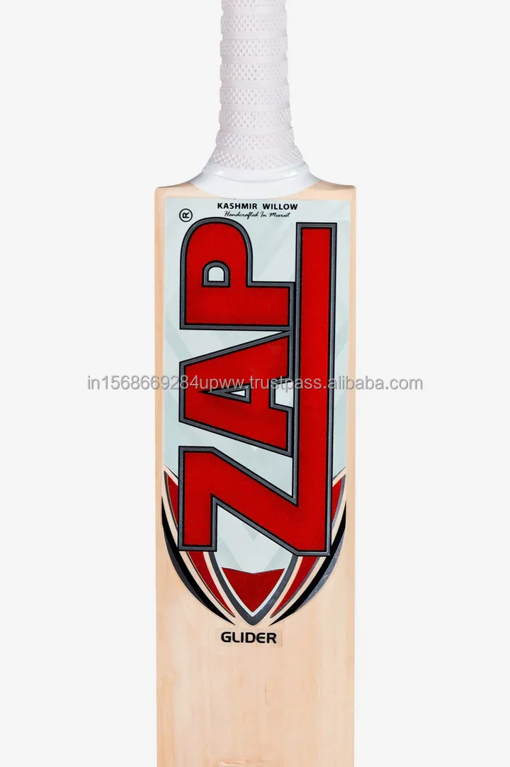Wholesale Supply Premium Handcrafted ZAP Glider Kashmir Willow Bat for Senior Cricketing Use from Indian Exporter- Size 3
