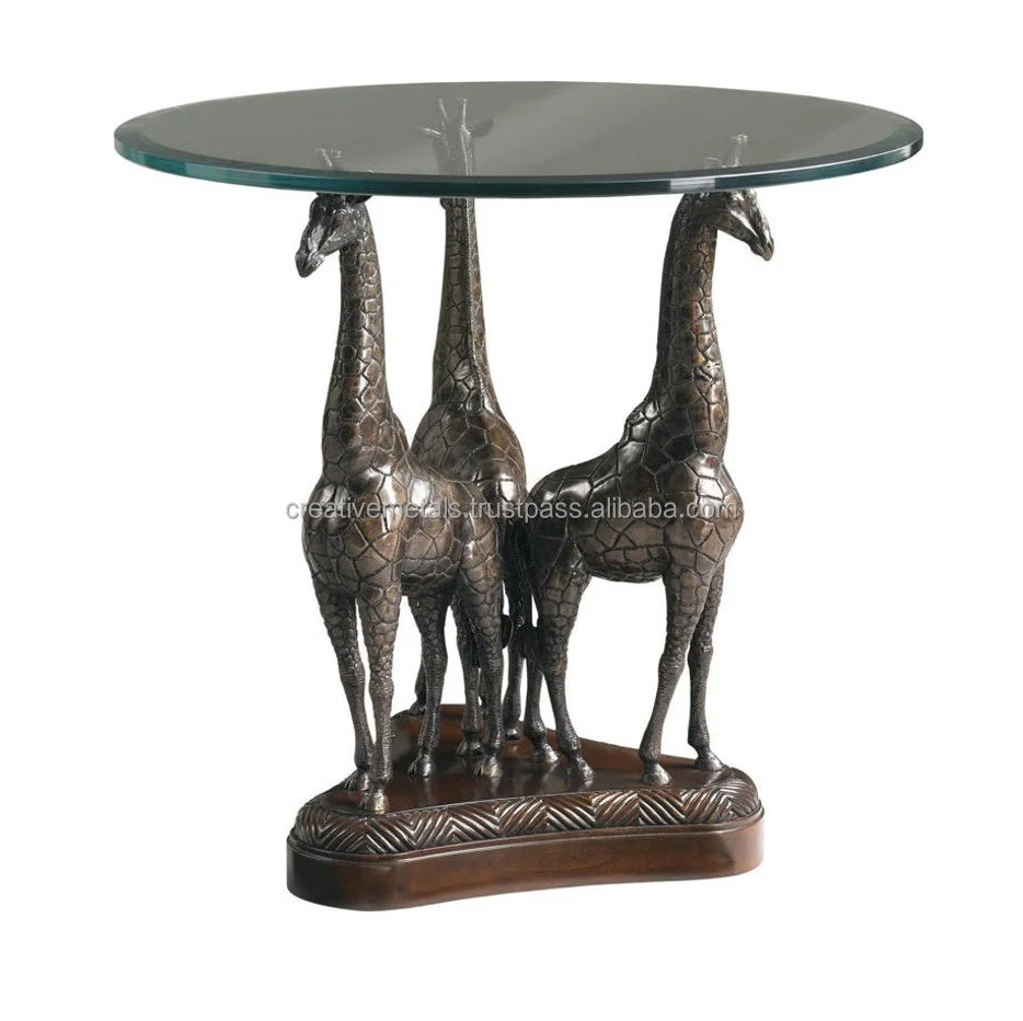 Crane Glass Top Side Table  Living Room Furniture Fashion Creative Round Consoles Tables