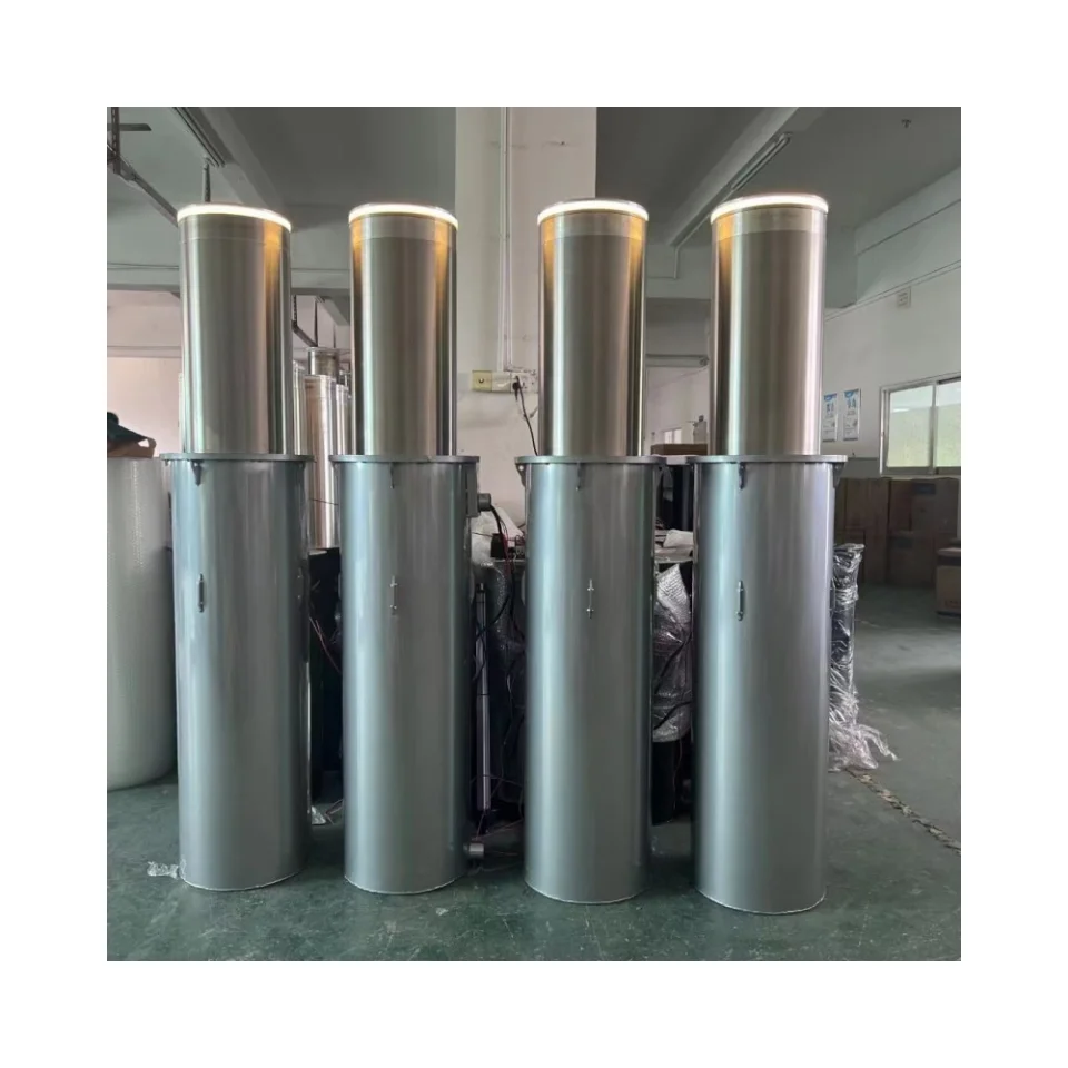Security Road Blocker Hydraulic Automatic Rising Bollards Roadway Safety Traffic Barrier Stainless Steel Bollard