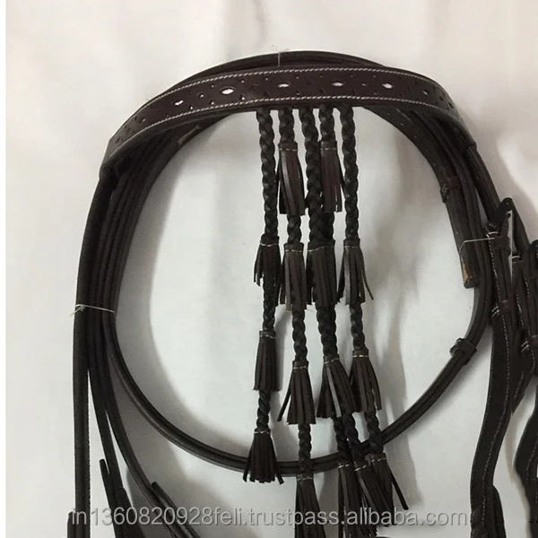 S.S Fitting Leather Horse Bridle Made With DD Leather Padded At Noseband And Browband