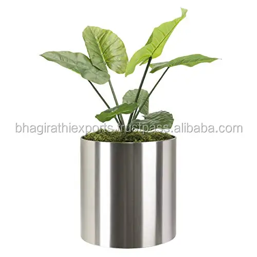 Round Circular Stainless Steel Metal Outdoor Catering Home Decorative Flower Pots Planters
