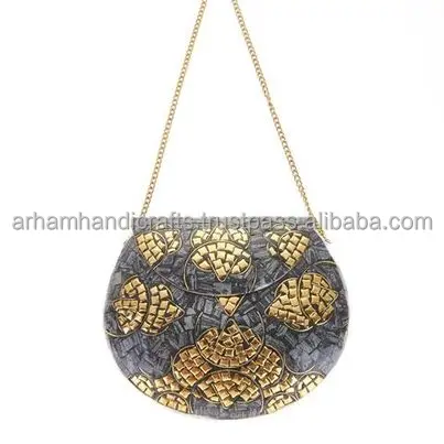 New arrival Handmade Indian Mosaic Bag with elephant design Metal Women Handbag For Parties at Wholesale Price by LUXURY CRAFTS