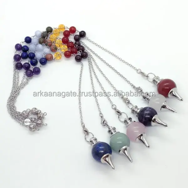Wholesale Opalite Round Pendulum Dowsing hand made sunshine chakra crystals healing for sale