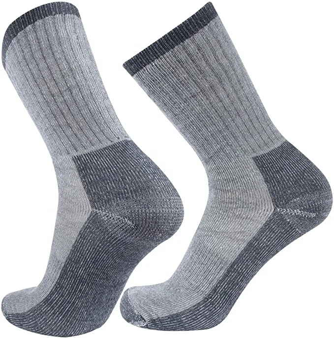 OEM Fit Knitting Crew Sports Heated Men Women Outdoor Hiking Trekking Cycling Super washed Anti-Microbial 50% Merino Wool Socks