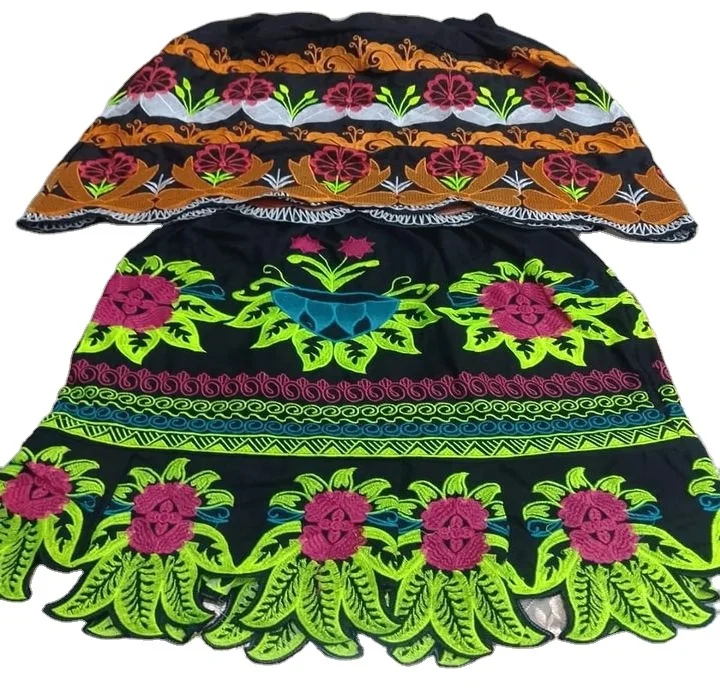 Embroidered Hawaiian Polynesian Skirts Customised High Quality Cotton Pacific Island Wear Micronesian Embroidery Women Skirts.