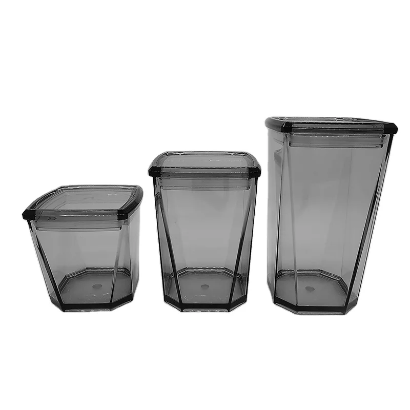 Sealable Diamond Plastic Spice Jar Kitchen Storage Container