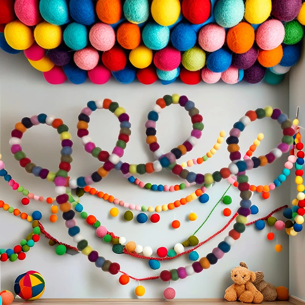 Рождественские гирлянды/гирлянды из войлочного мяча