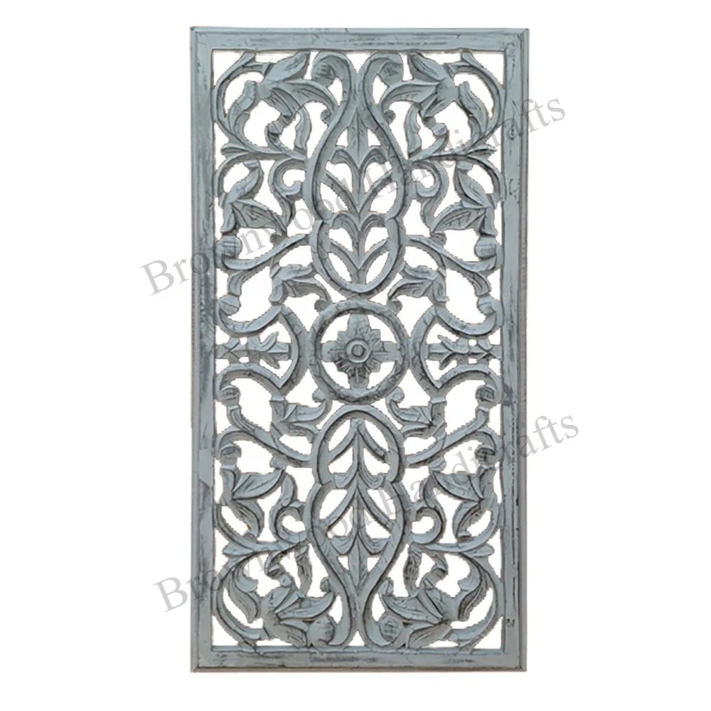 Exquisite Hand-Carved Indian Art MDF Wood Wall Decorative Panel: Ideal for Bedrooms, Offices, and Hotels Direct Factory Supply
