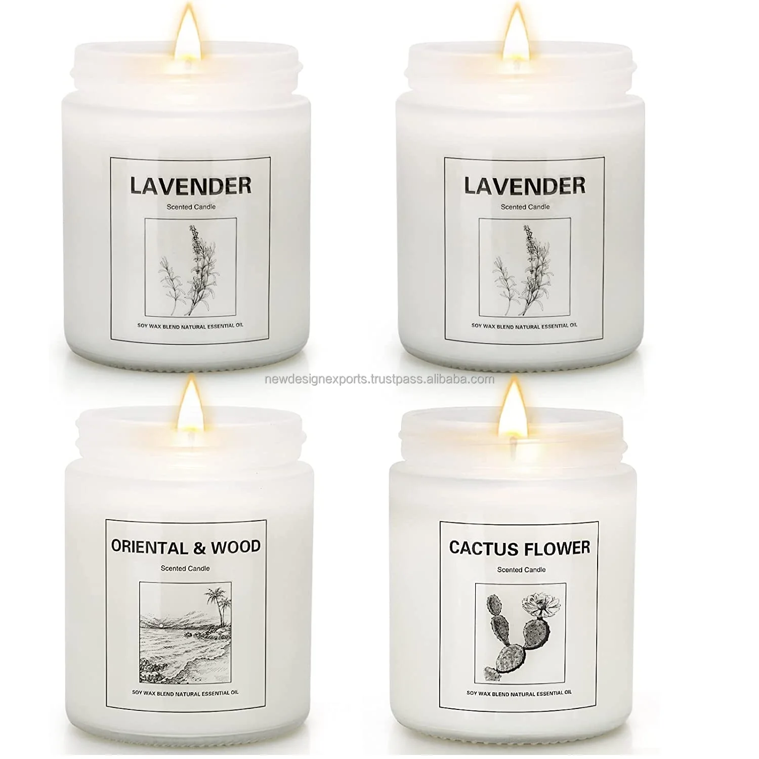 4 Pack Candles for Home Scented Lavender Candles Set Aromatherapy Jar for Home 28 oz 200 Hour Long Lasting Candles