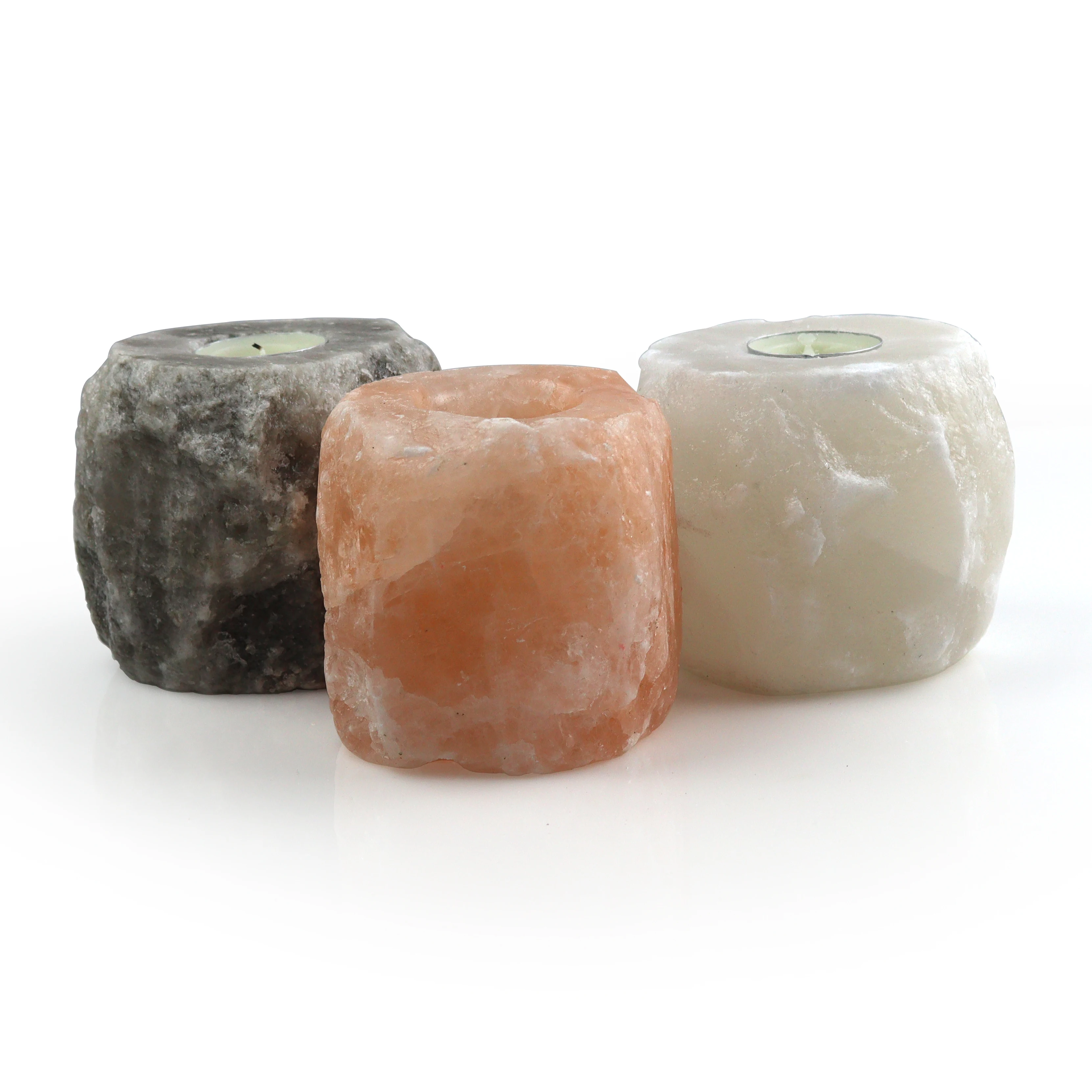 Pink Salt Crystal Himalayan Salt Votive Candle Tea Light Candle Holder