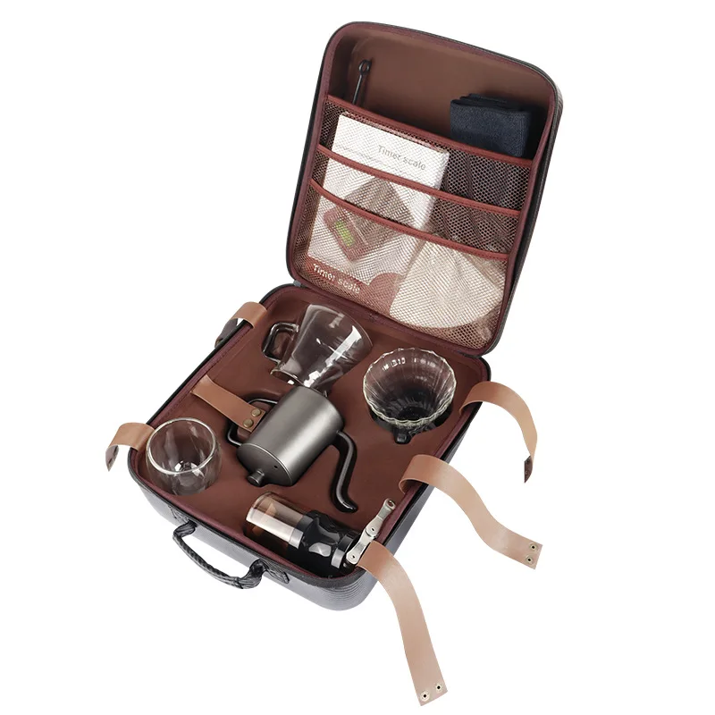 Outdoor travel drip coffee set gifts set with manual coffee grinder Pour Over Manual Drip Coffee Kit
