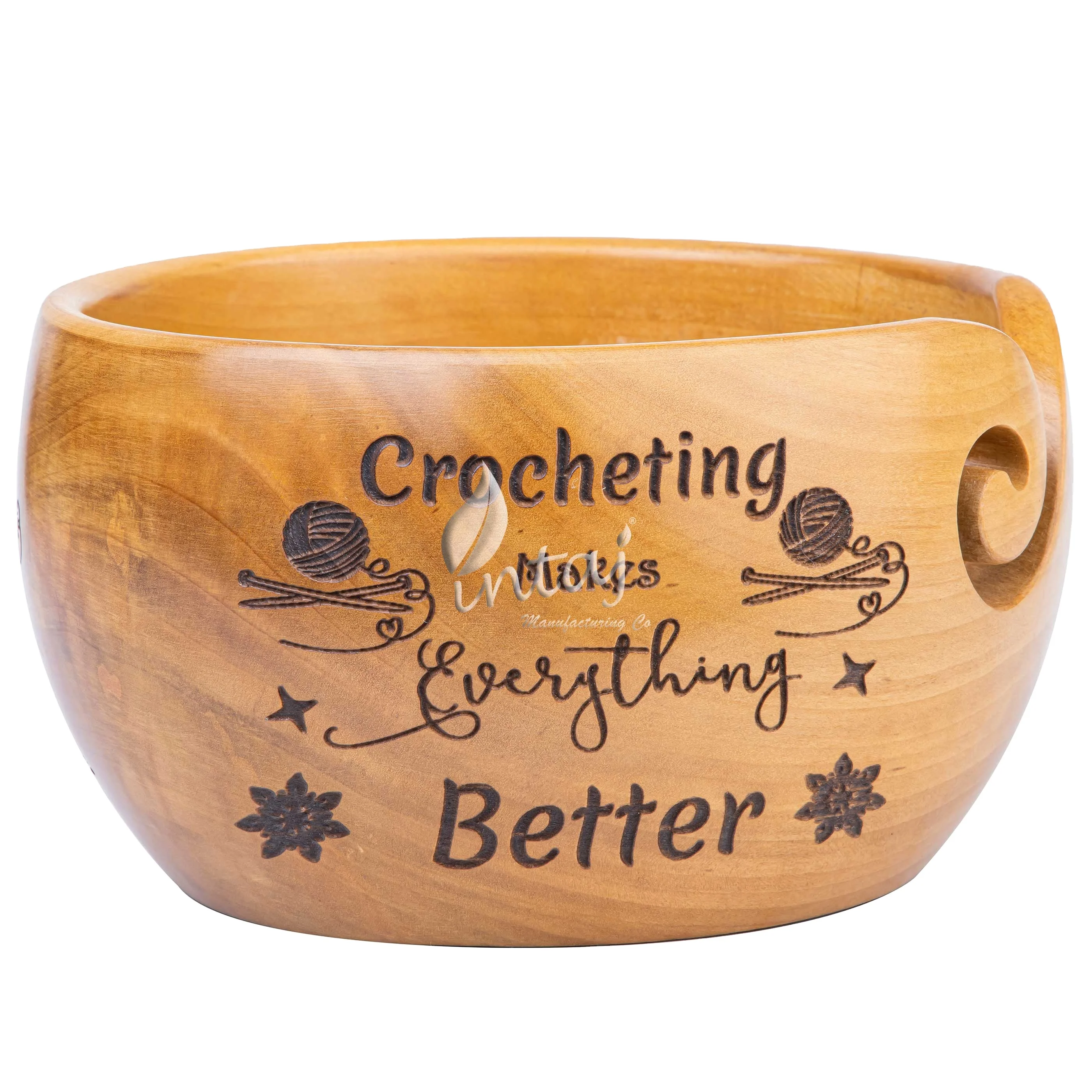 Rosewood Handcrafted Bowl Wooden Knitting and Crocheting Bowl  Yarn Storage Bowl/Holder  gifts for mothers day