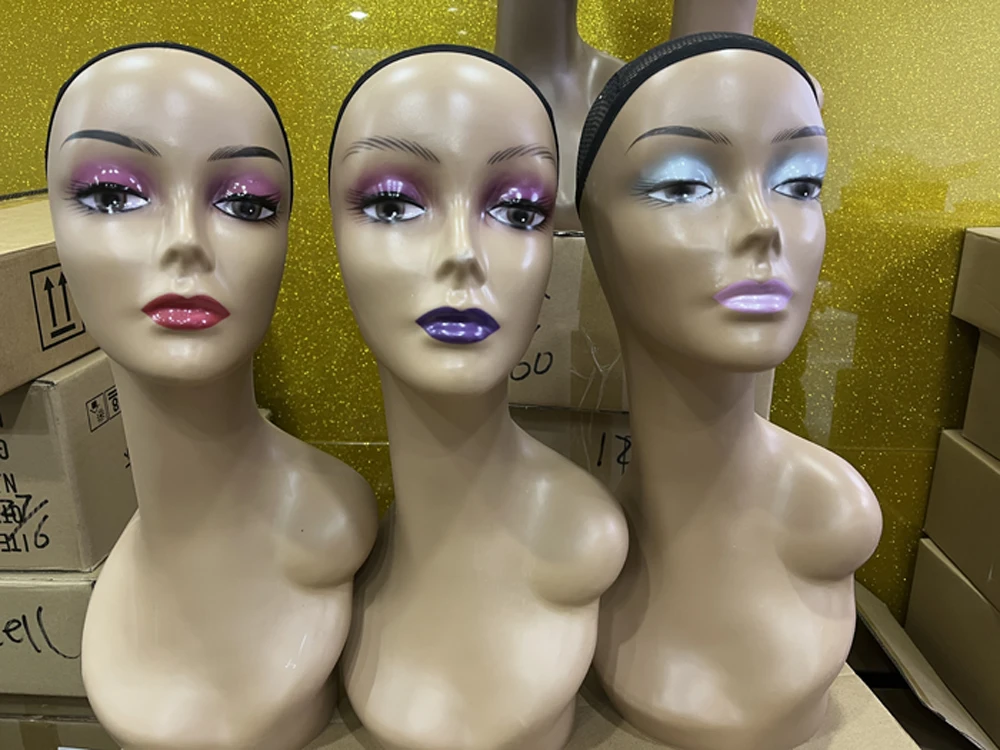 Training Mannequin Head, Head Display Styling Mannequin Manikin Wig head Stands