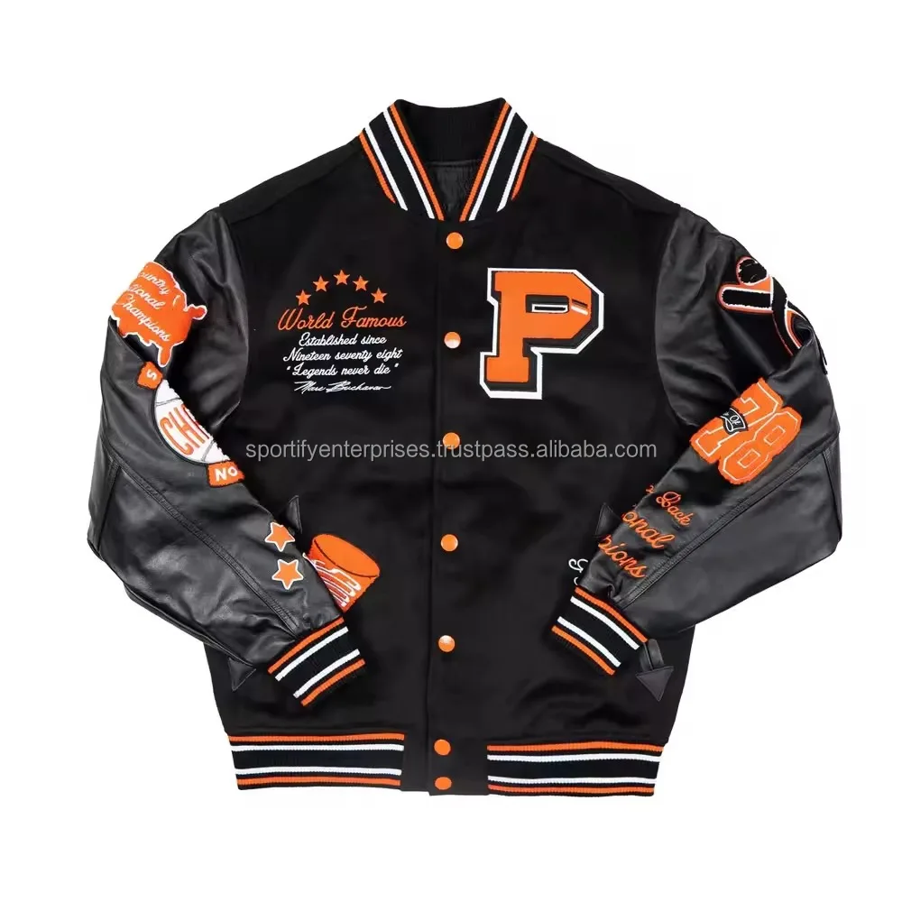 2024 Wholesale Men Varsity Jackets Letterman Jackets Custom Baseball Letterman Varsity Bomber Jacket
