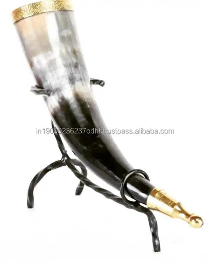  Лучшее качество Viking питьевой рог с железная стойка для Аутентичные и пищевые безопасные чашка никаких утечек скандинавской пивная кружка