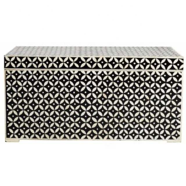 super Quality MDF Bone Inlay geometry pattern Serving storage box  for used export sell and shop