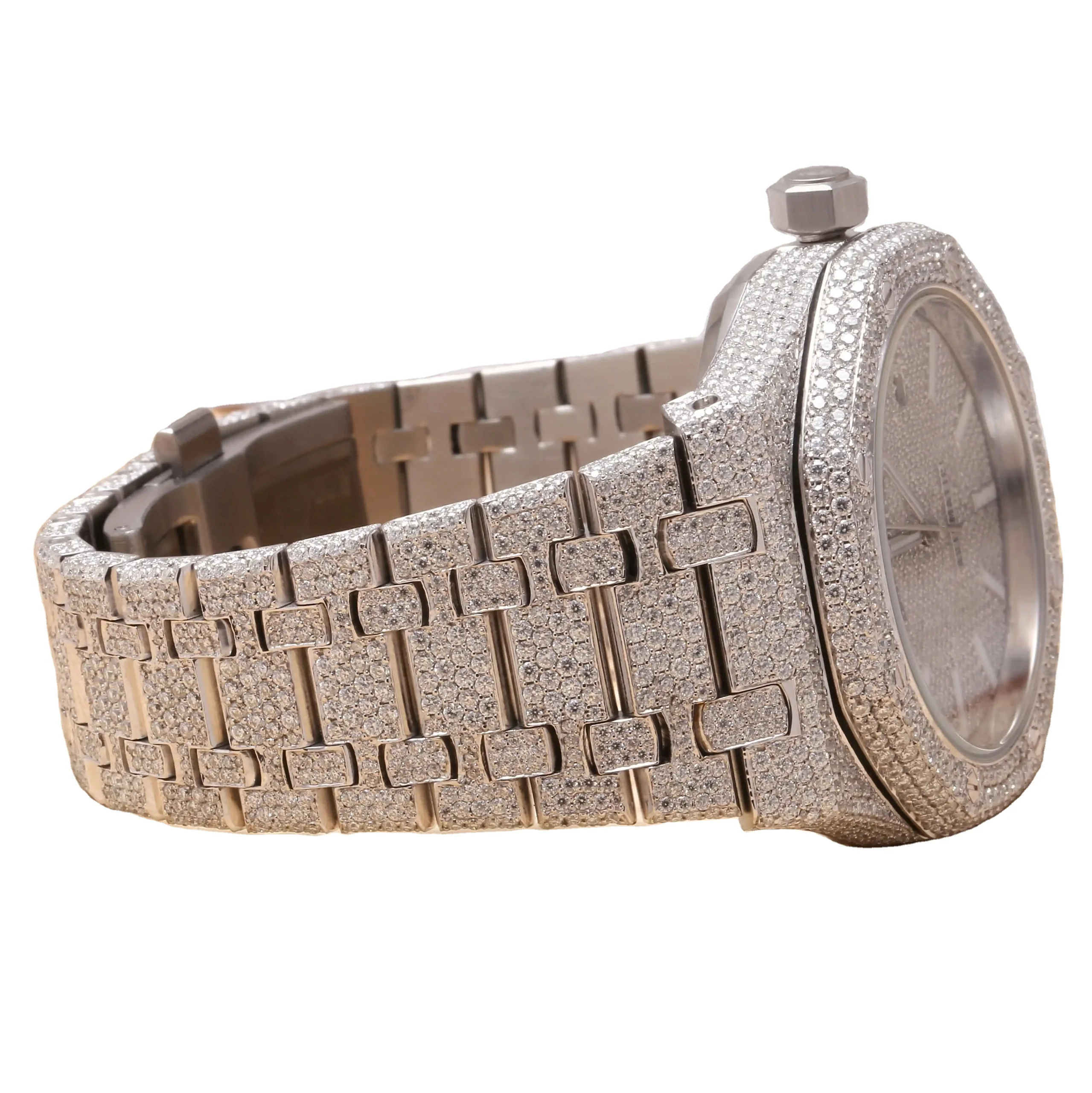 Iced Out 2024 New Arrival Brand High Quality Luxury Gold Silver Original Customized HipHop Unisex Moissanite Diamond Wrist Watch