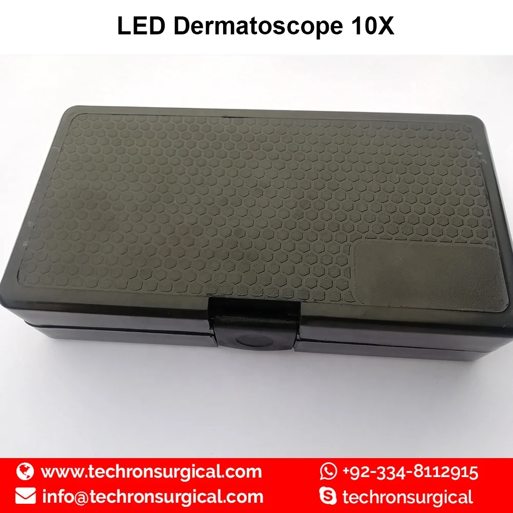 Traditional Microscope 3.5V LED White Light Mini Skin Analysis Machine 10x Portable Dermatoscope with Scale