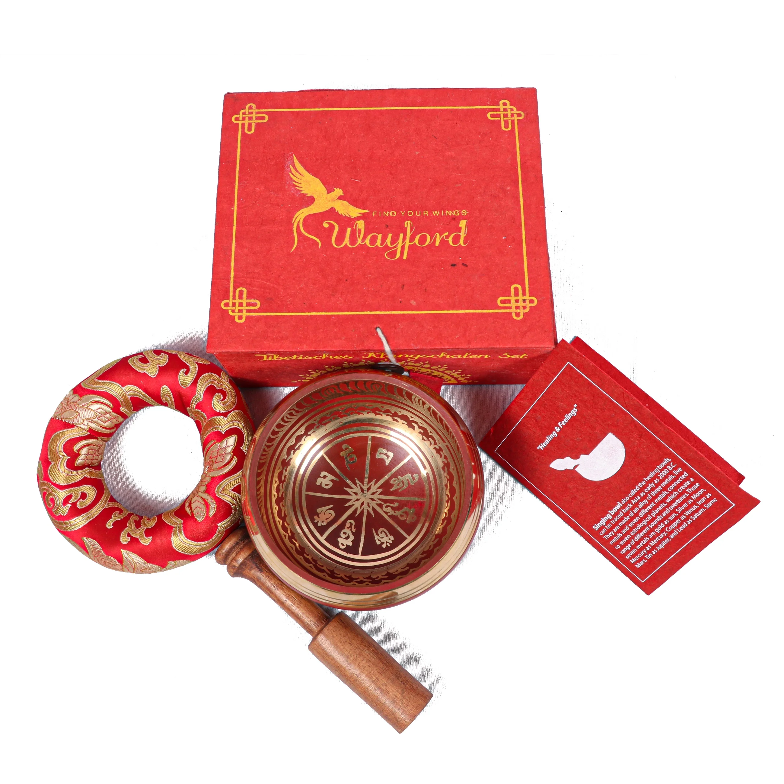 Colored Metal Brass Singing Bowl for Yoga Meditation Therapy & Souvenir Custom Print High Resonance Sound Mantra Carved