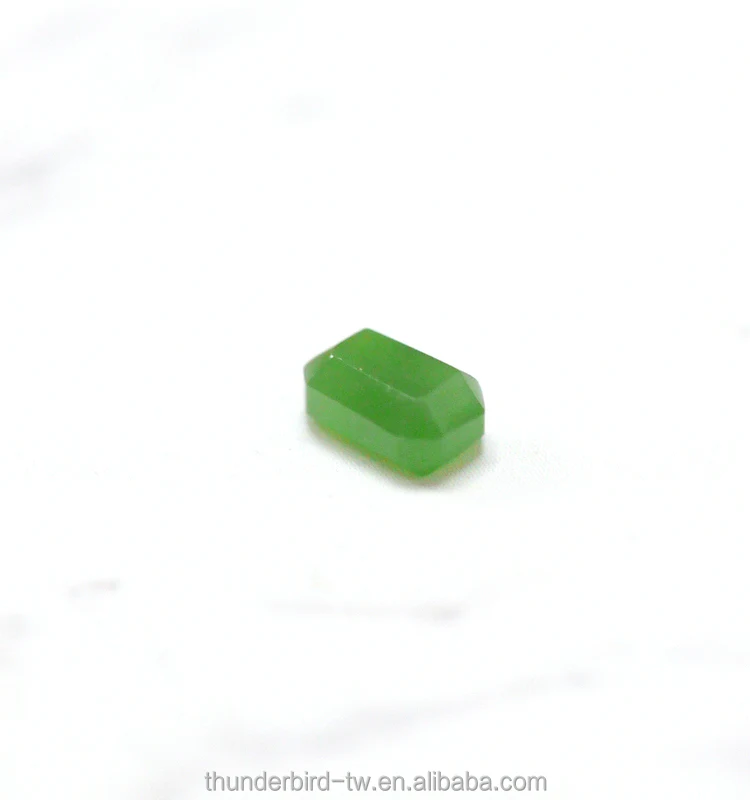 DIY jewelry making  Factory wholesale Real Loose Gemstone Top quality faceted emerald cut natural green nephrite jade