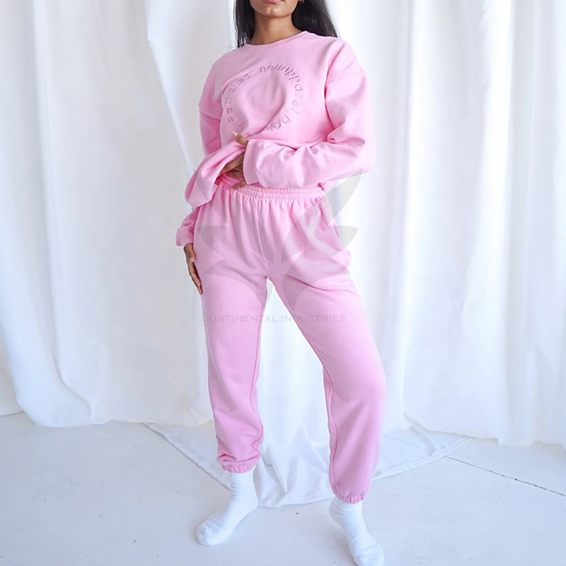 Хлопковый спортивный костюм с круглым вырезом спортивные костюмы для мужчин и женщин черный из 2 предметов унисекс индивидуальным логотипом