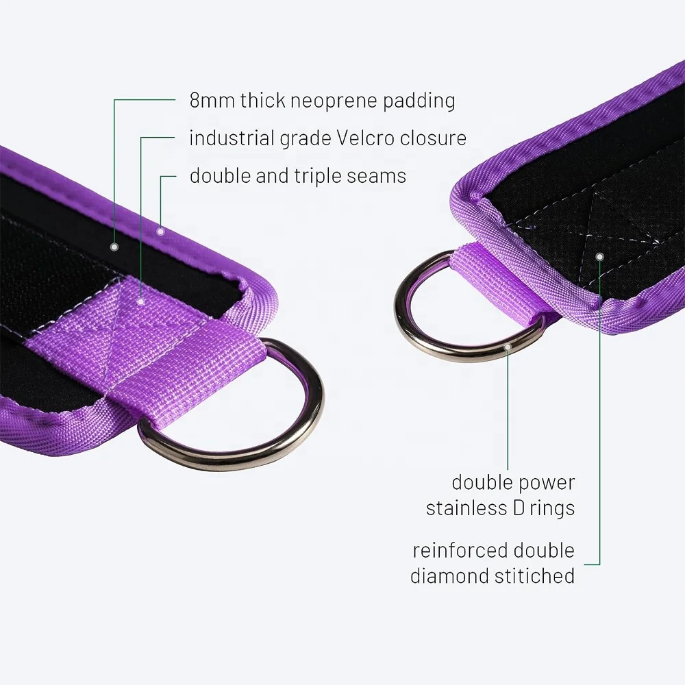 Adjustable Pair High Quality D Ring Gym Fitness Leg Training Ankle Strap Cuffs Gym Fitness Ankle Straps