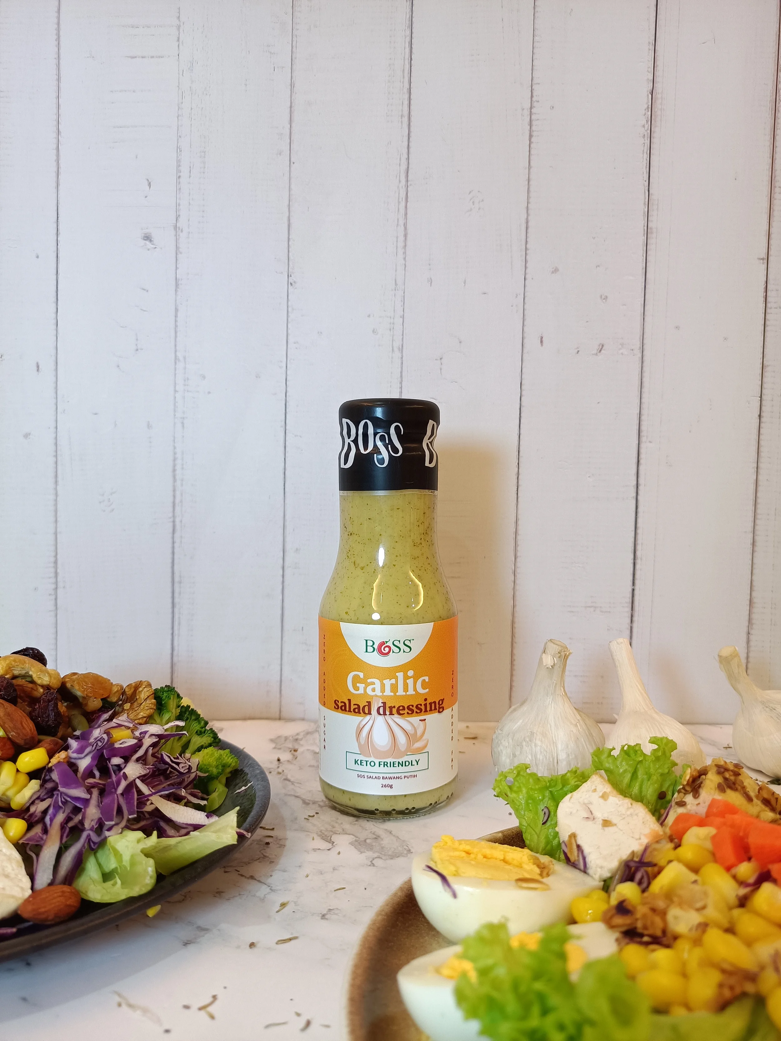 Organic Garlic salad dressing Wholesale Preservatives free OEM factory price 270g Halal sauce for Dipping