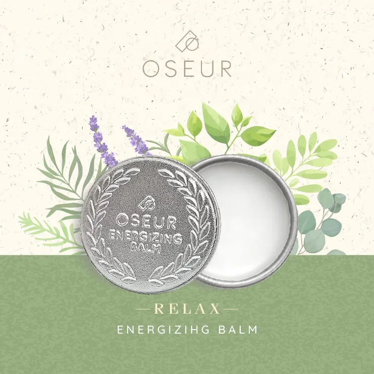 Oseur Energizing Balm 5g Herb Mint Cooling Balm Mini Travel Size Soothing Aromatic Ointment