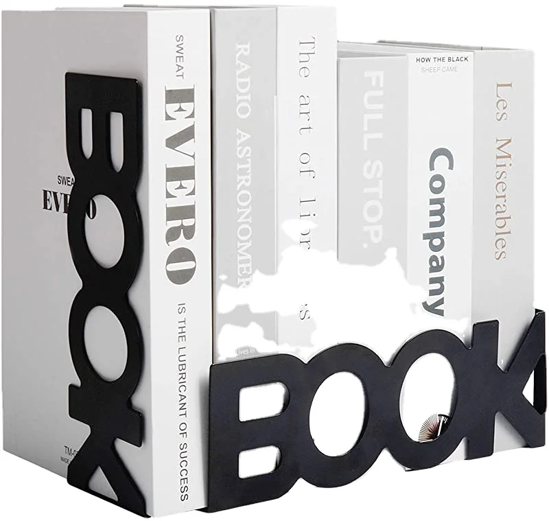 Creative Alphabet Shaped Metal Bookends Iron Support Holder Desk Stand For Books Student Stationery School Office Supplies