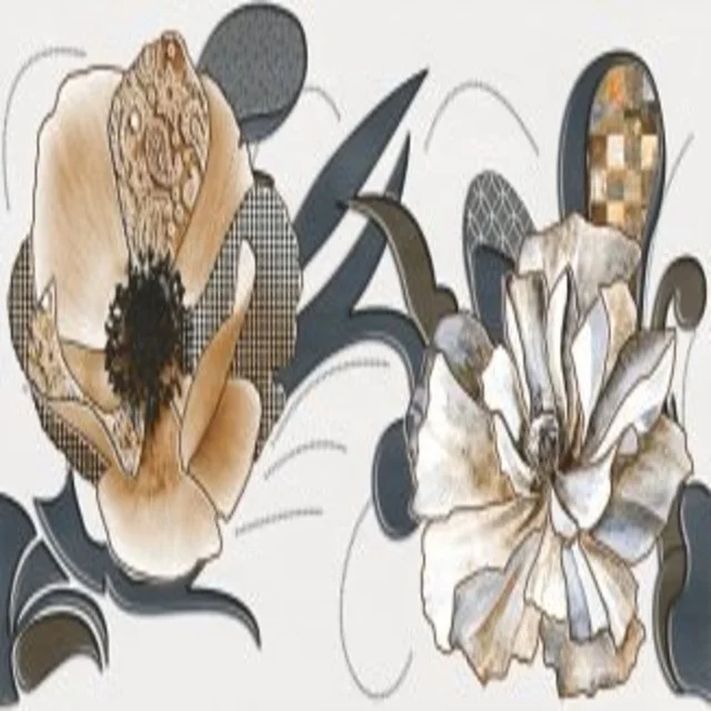  Цветочная фарфоровая плитка остекленная глазурованная 1200x1200 матовая с глянцевым внешним видом