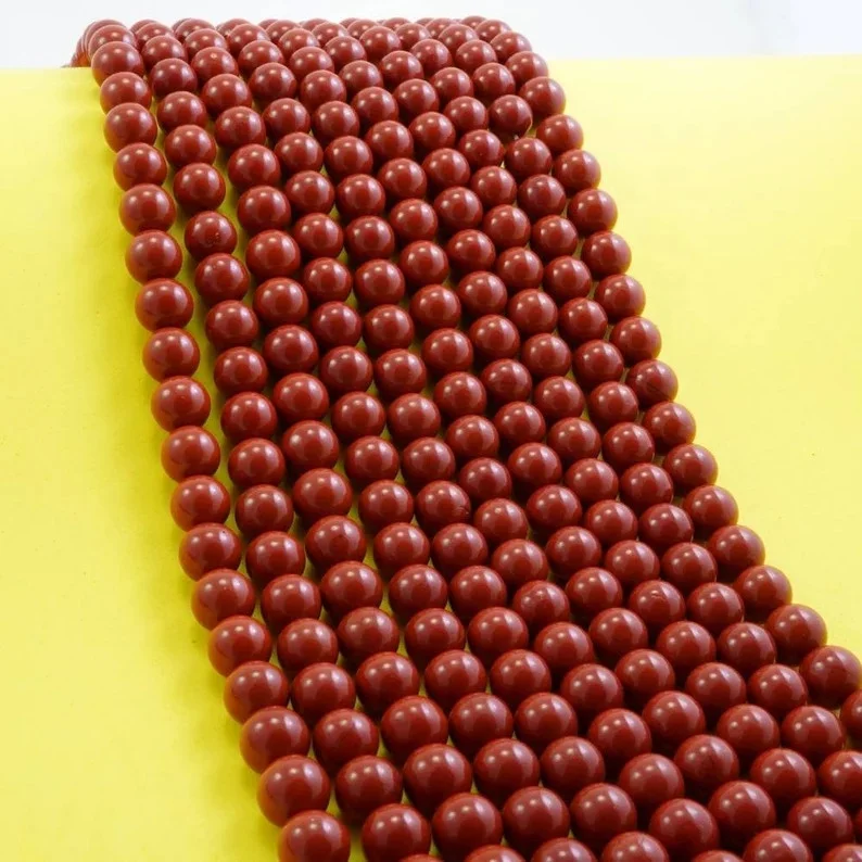 Wholesale High Quality Natural Red Jasper Round 8mm Beads Line For Making Jewellery (48 Beads)