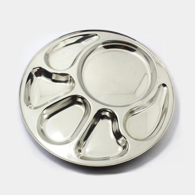 Stainless Steel Plates SS Dinner Plates Indian Thali Mess Tray Serving Tray. Indian Thali Plate