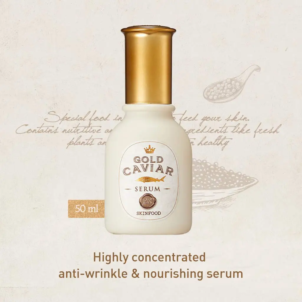 SKINFOOD GOLD CAVIAR EX SERUM 50ml Korean Skin Care Serum Private Label Essence
