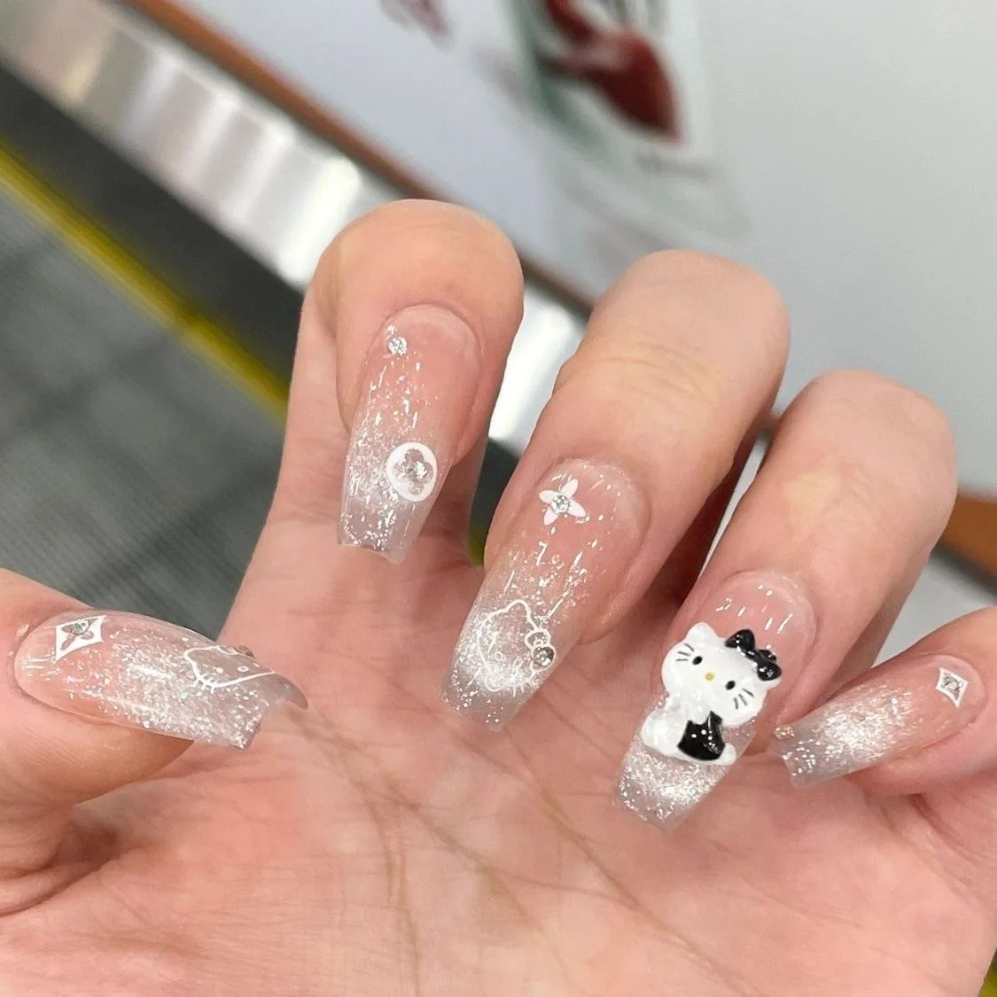2024 Новый Hello Kitty милый телесный Кот ручной работы kt Cat Популярная Пресса на naila оптовая продажа