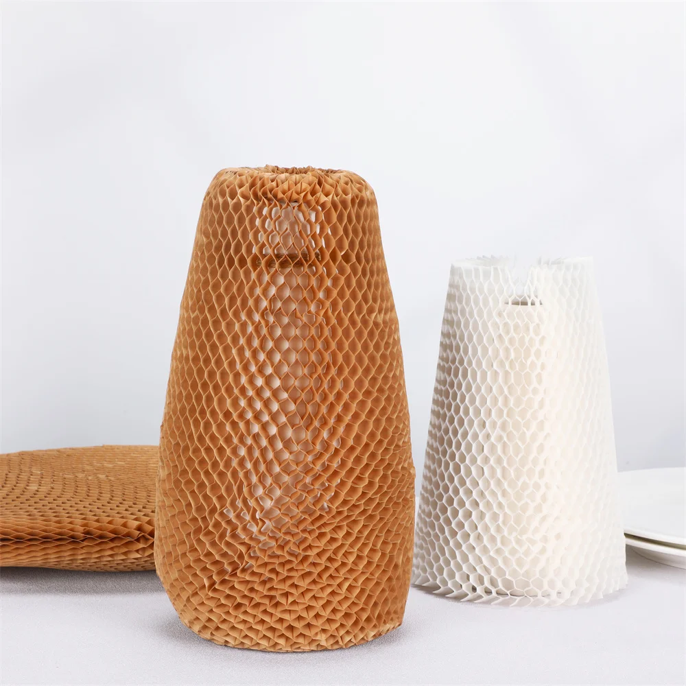 Eco-friendly Degradable Protective & Cushioning Material Kraft Honeycomb Paper Sleeve for wine bottle
