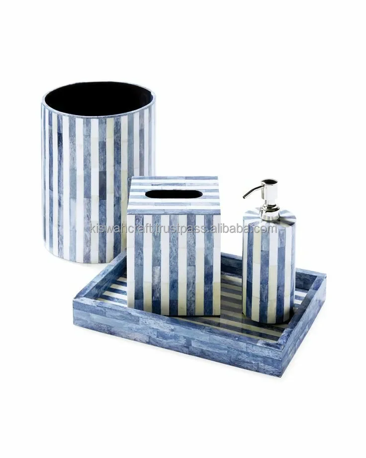 Luxury Bone Inlay Bathroom Set from KISWAH CRAFT Best Design Wood Soap Holder New Color Home Decor Accessories