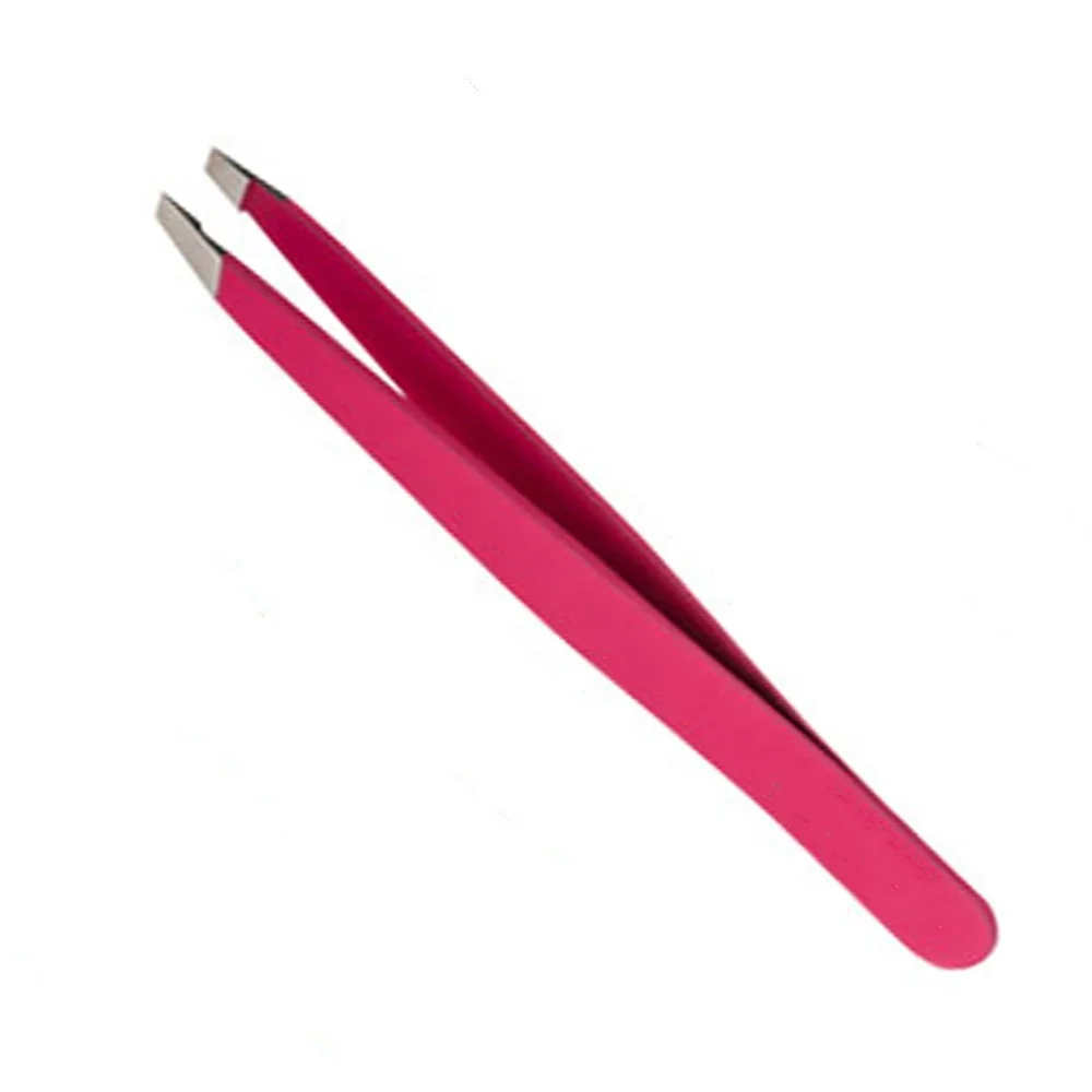 Small MOQ custom professional eyebrow clip stainless steel tweezers black