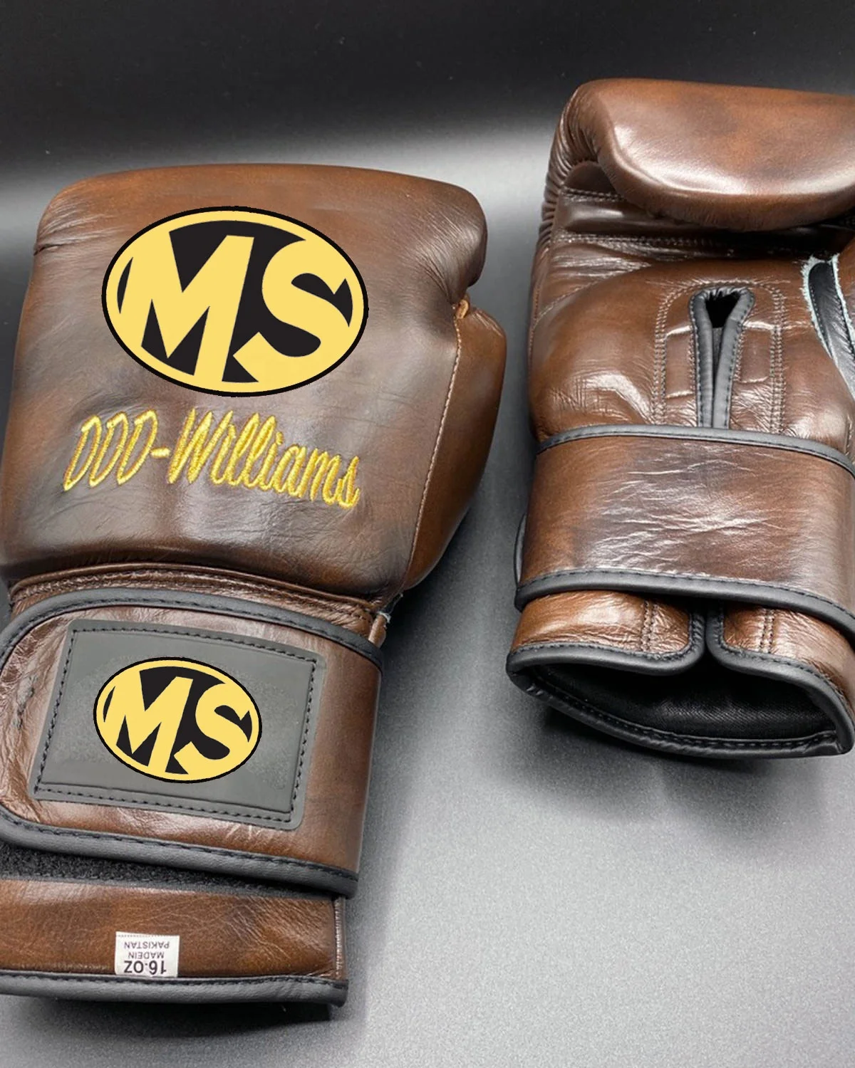 Chocolate Brown Leather Boxing Gloves 16oz