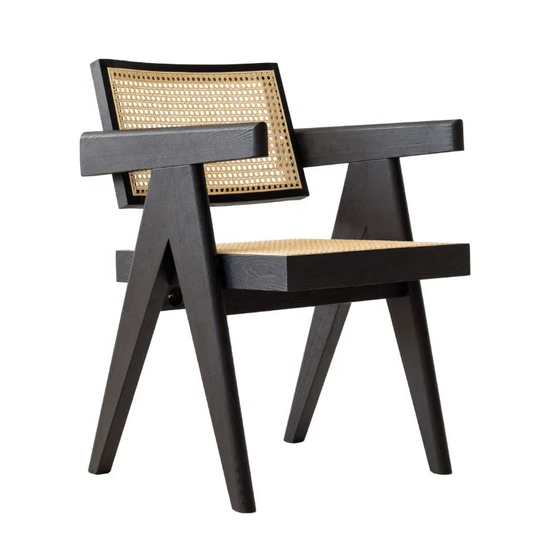 Rattan Dining Chair Wooden Armchairs Coffee Shop Chair Teak Chairs Indonesia Teak Wood Furniture Designed for Restaurant