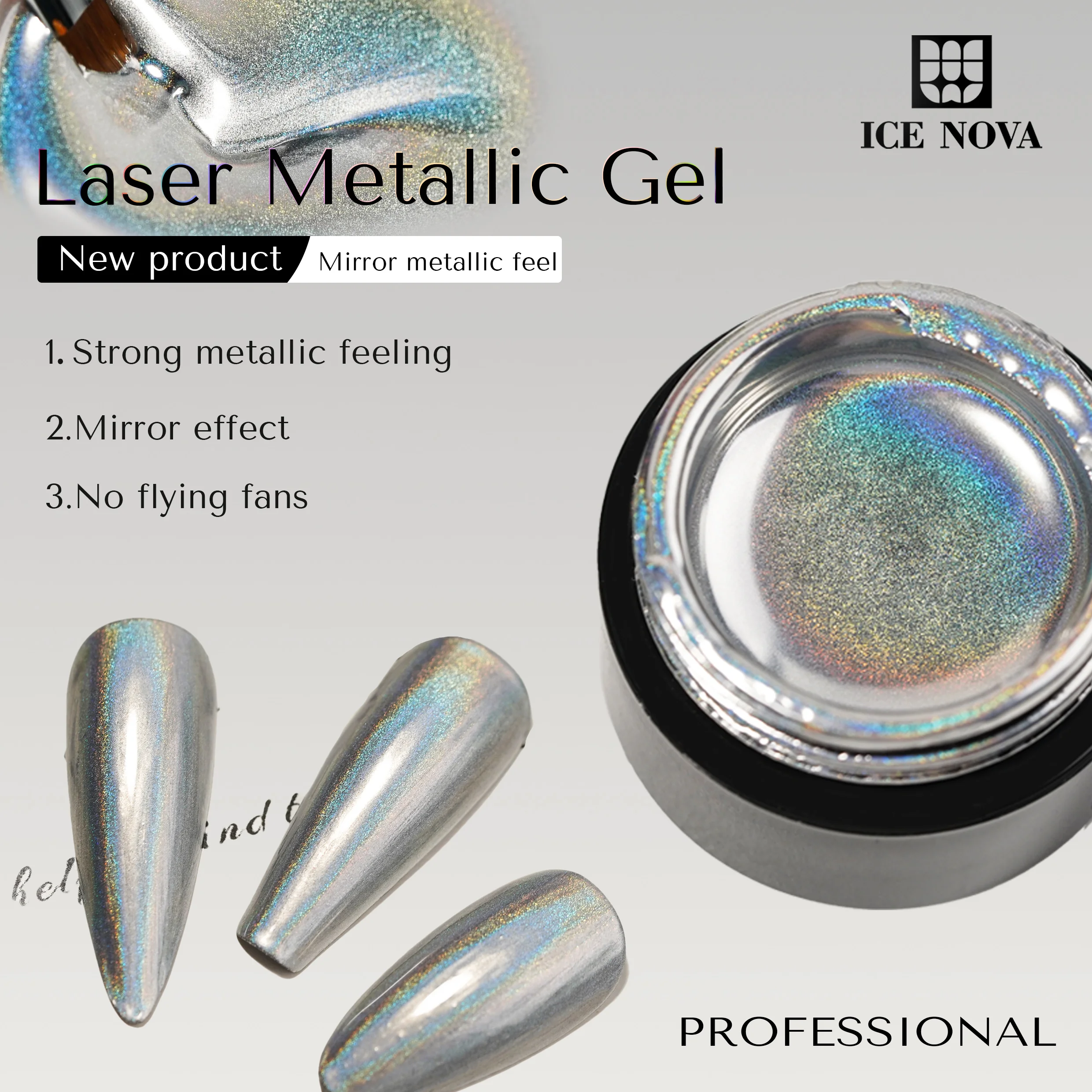 ICE NOVA Super Metallic Gel Golden Metal Significant Sensation Mirror Autumn and Winter Collection Factory Direct Delivery