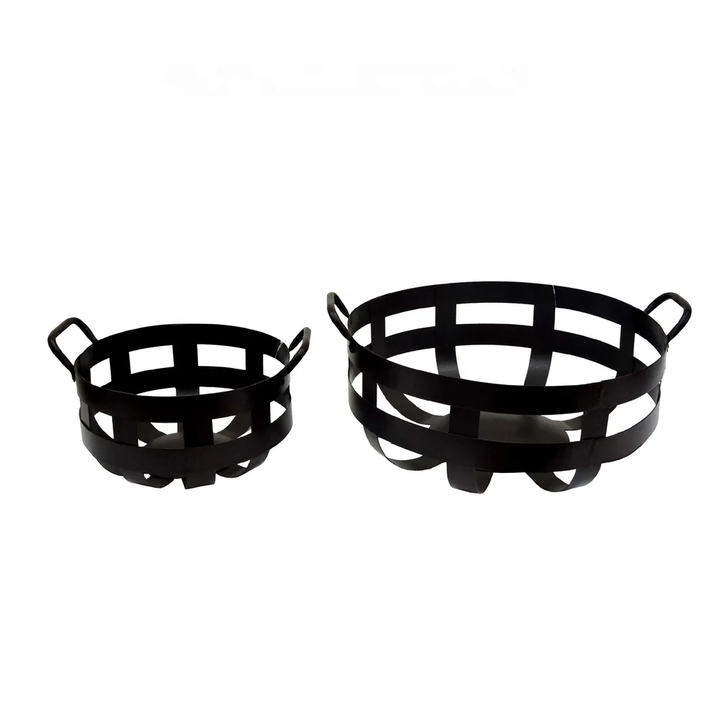 Handmade Iron Basket Round Shape Fruit and Vegetable basket Storage for household use metal basket
