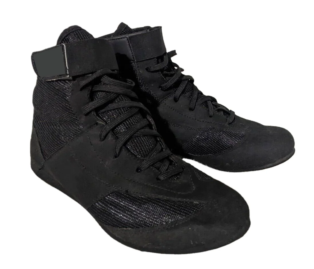 Wholesale Customized High Quality Black Kick Training Wrestling Sports Unisex Mesh boxing shoes