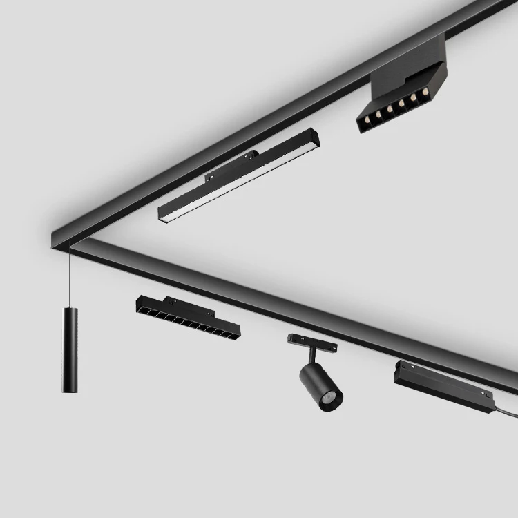 Hotel lobby with LED surface mounted magnetic track light LED linear grid light