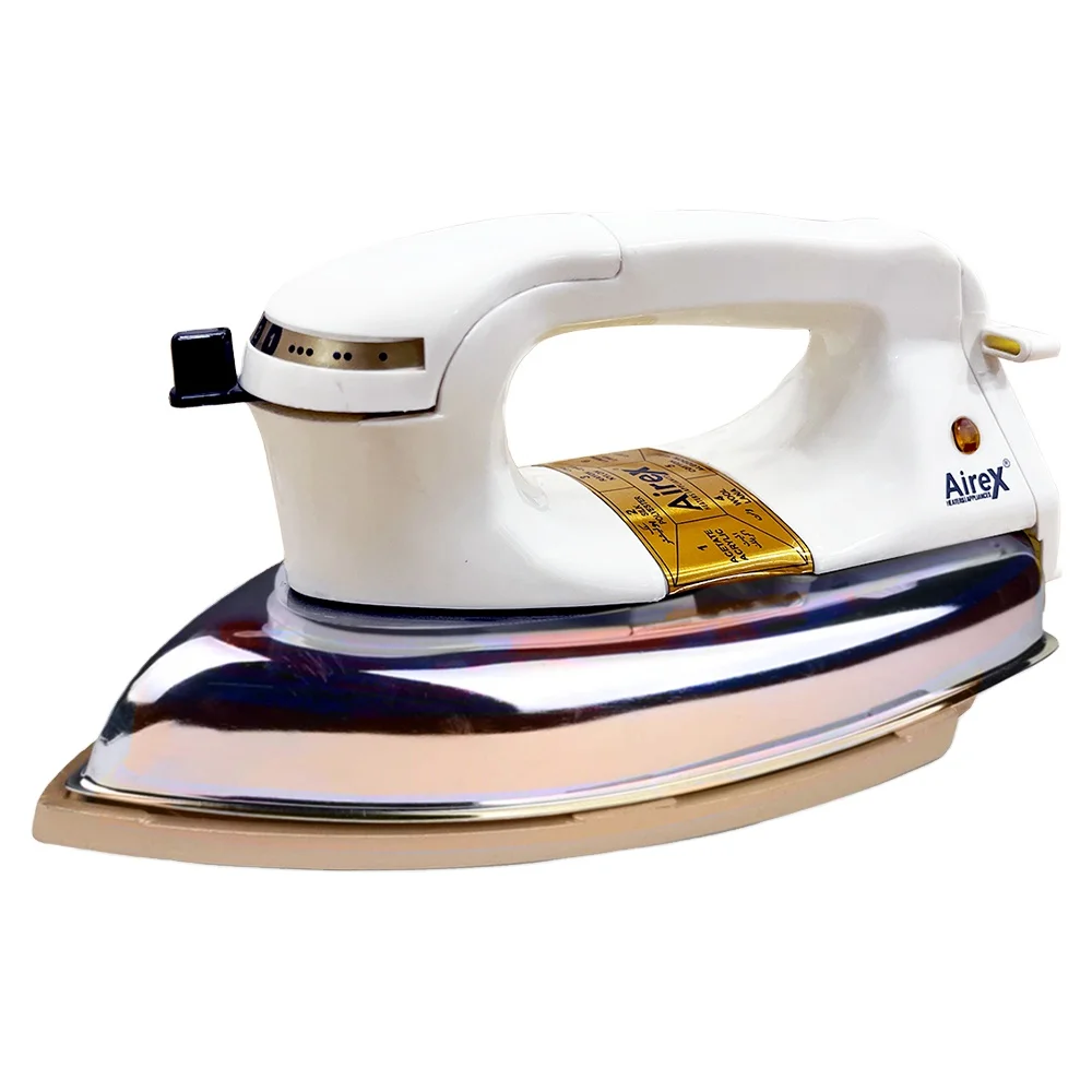 Airex Dry Iron Plancha Golden Sole Plate Iron Temperature Controlling Clothing Iron ABS Plastic Body(Light Weight,750 Watt)