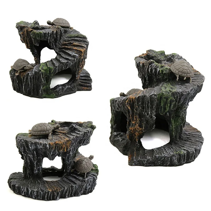 Reptile accessories ornaments fish tank decoration tortoise resin pet hidden cave