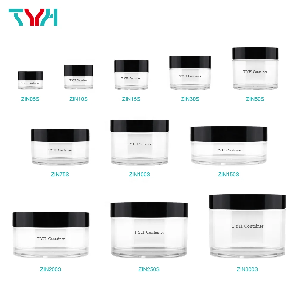 (Образец) 5 мл-500 мл прозрачная пластиковая круглая одностенная банка для крема с навинчивающейся крышкой из полиэтилена внутренней крышки (серия ZINS)